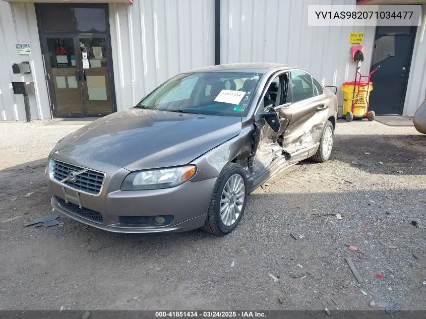 2007 Volvo S80 3.2 VIN: YV1AS982071034477 Lot: 41851434