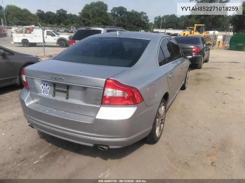 2007 Volvo S80 V8 VIN: YV1AH852271018259 Lot: 42461725