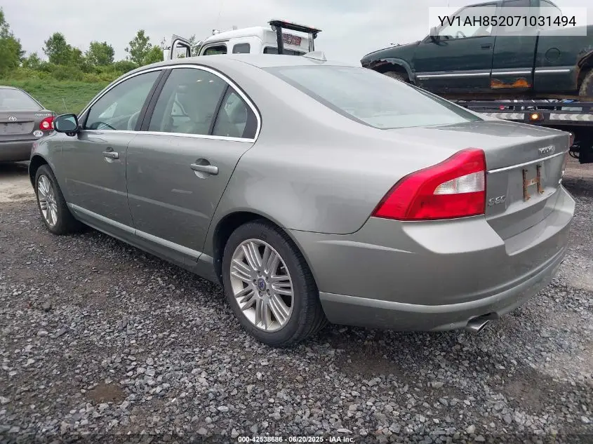 2007 Volvo S80 V8 VIN: YV1AH852071031494 Lot: 42538686