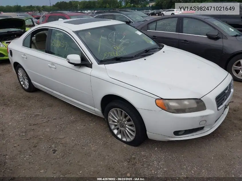 2007 Volvo S80 3.2 VIN: YV1AS982471021649 Lot: 42576002