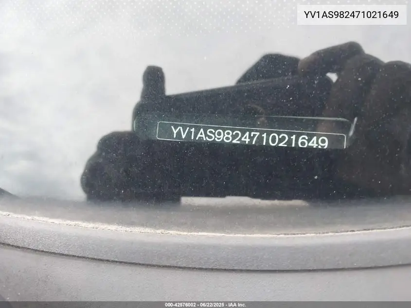 2007 Volvo S80 3.2 VIN: YV1AS982471021649 Lot: 42576002