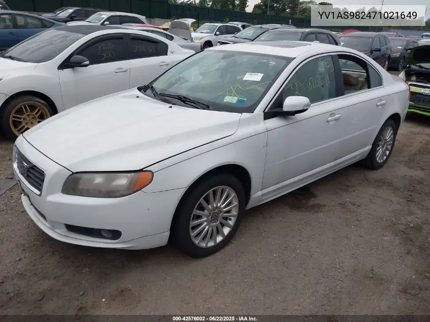 2007 Volvo S80 3.2 VIN: YV1AS982471021649 Lot: 42576002