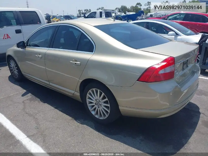 2007 Volvo S80 3.2 VIN: YV1AS982971039144 Lot: 42596322