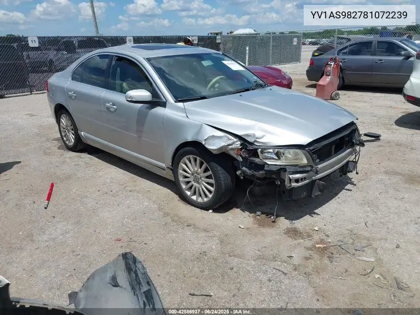 2008 Volvo S80 3.2 VIN: YV1AS982781072239 Lot: 42586937