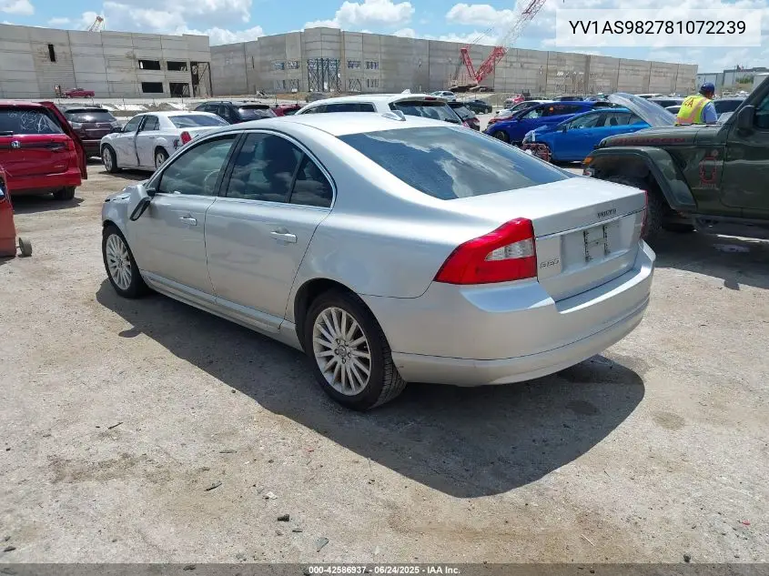 2008 Volvo S80 3.2 VIN: YV1AS982781072239 Lot: 42586937
