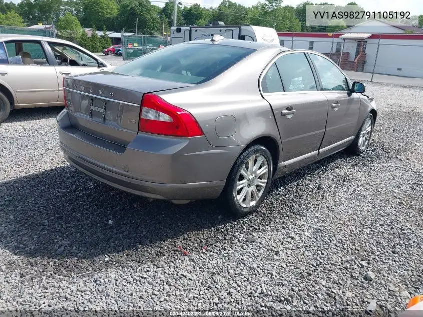 2009 Volvo S80 3.2 VIN: YV1AS982791105192 Lot: 42402392
