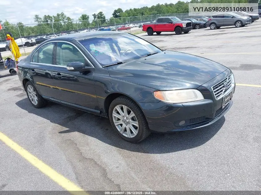 2009 Volvo S80 3.2 VIN: YV1AS982891105816 Lot: 42468897