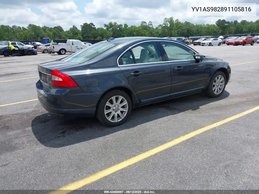 2009 Volvo S80 3.2 VIN: YV1AS982891105816 Lot: 42468897