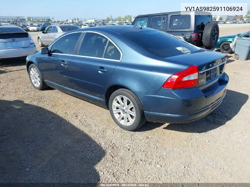 2009 Volvo S80 3.2 VIN: YV1AS982591106924 Lot: 42479029