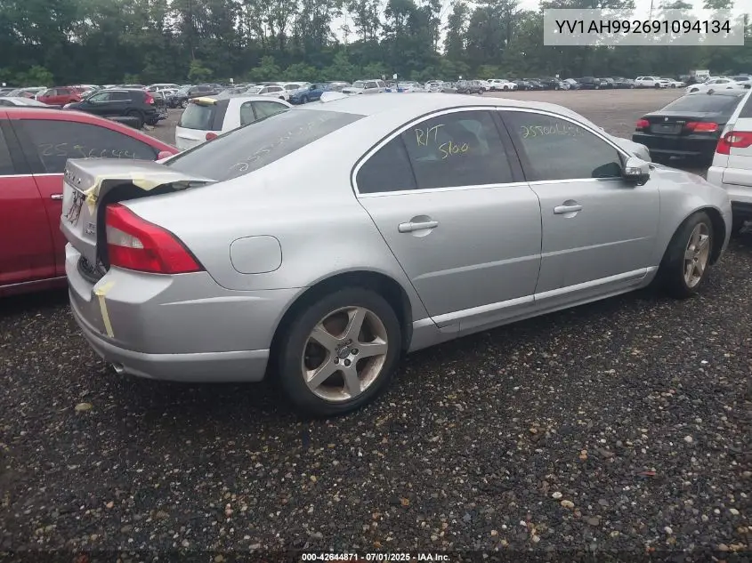 2009 Volvo S80 T6 VIN: YV1AH992691094134 Lot: 42644871