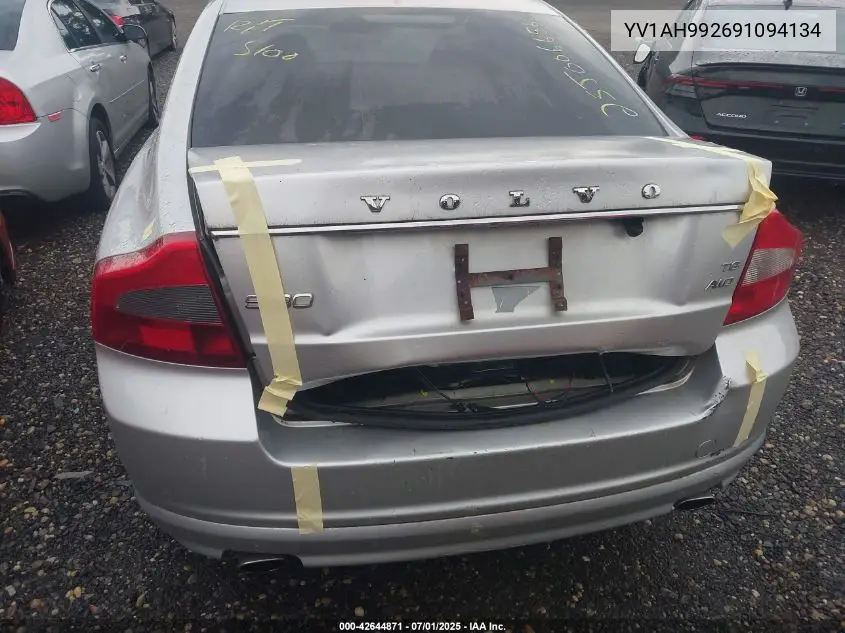 2009 Volvo S80 T6 VIN: YV1AH992691094134 Lot: 42644871