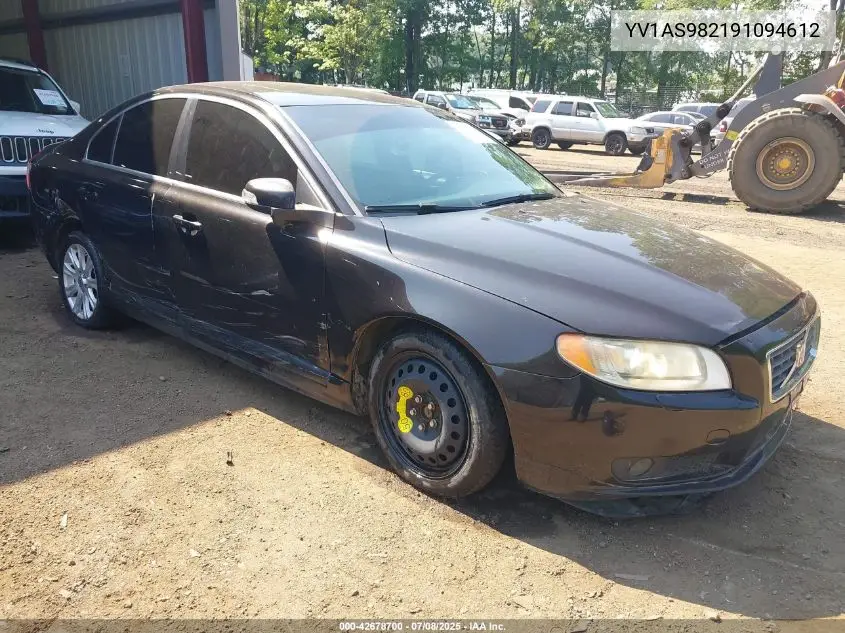 2009 Volvo S80 3.2 VIN: YV1AS982191094612 Lot: 42678700