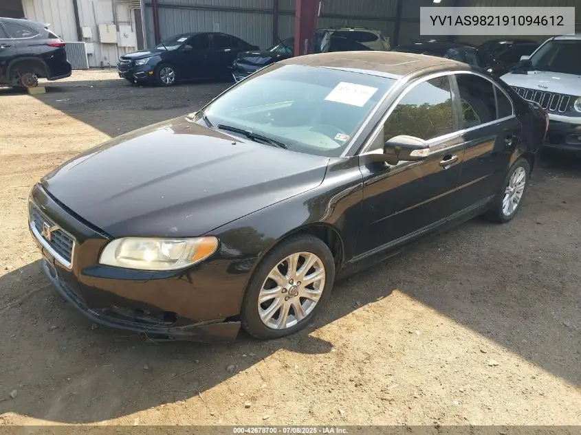 2009 Volvo S80 3.2 VIN: YV1AS982191094612 Lot: 42678700