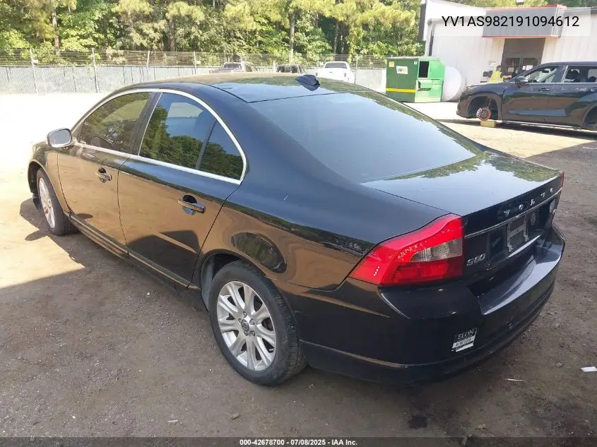 2009 Volvo S80 3.2 VIN: YV1AS982191094612 Lot: 42678700