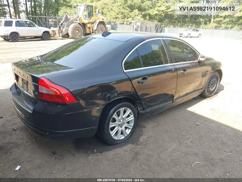 2009 Volvo S80 3.2 VIN: YV1AS982191094612 Lot: 42678700