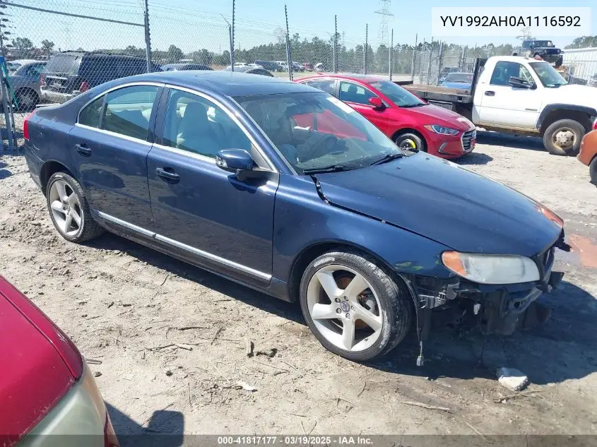 2010 Volvo S80 T6 VIN: YV1992AH0A1116592 Lot: 41817177
