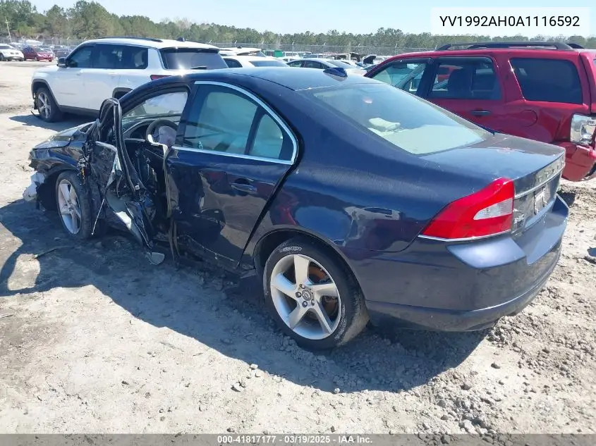 2010 Volvo S80 T6 VIN: YV1992AH0A1116592 Lot: 41817177