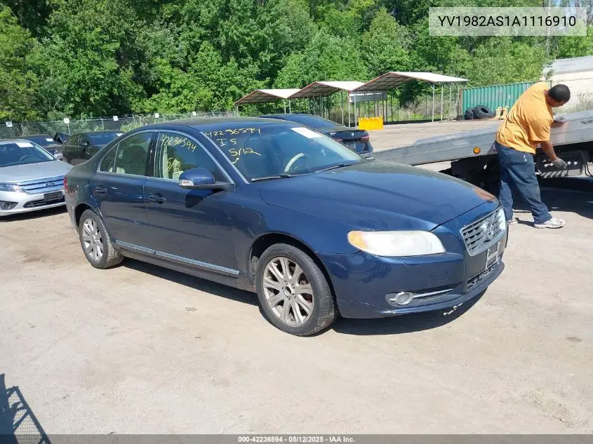 2010 Volvo S80 3.2 VIN: YV1982AS1A1116910 Lot: 42236594
