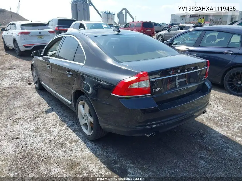 2010 Volvo S80 T6 VIN: YV1992AHXA1119435 Lot: 42557670