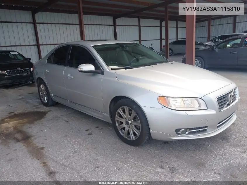 2010 Volvo S80 3.2 VIN: YV1982AS3A1115810 Lot: 42634441