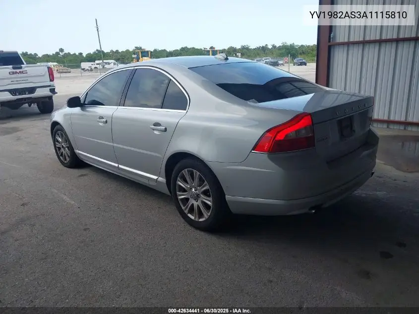 2010 Volvo S80 3.2 VIN: YV1982AS3A1115810 Lot: 42634441