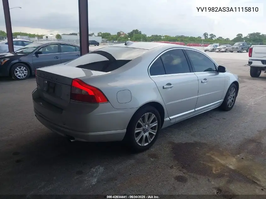 2010 Volvo S80 3.2 VIN: YV1982AS3A1115810 Lot: 42634441