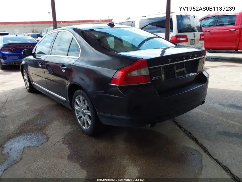 2011 Volvo S80 3.2 VIN: YV1952AS0B1137239 Lot: 42203258
