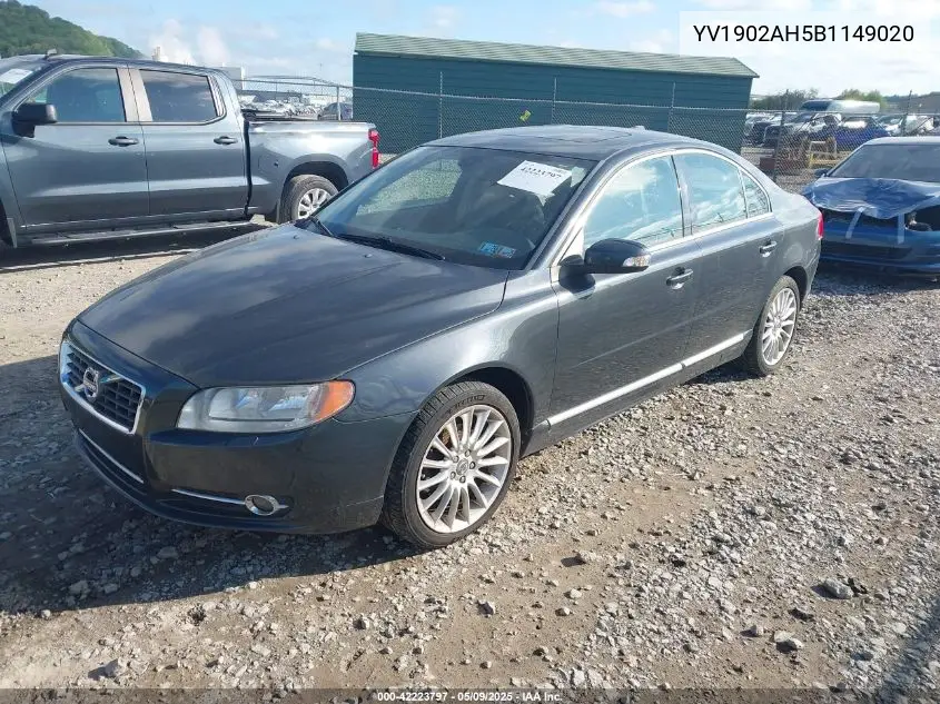 2011 Volvo S80 T6 VIN: YV1902AH5B1149020 Lot: 42223797