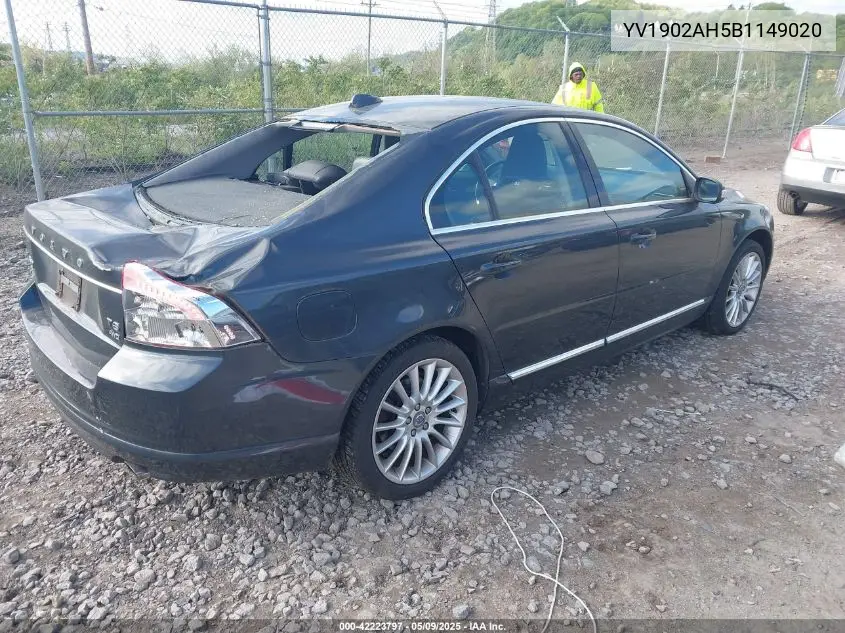 2011 Volvo S80 T6 VIN: YV1902AH5B1149020 Lot: 42223797