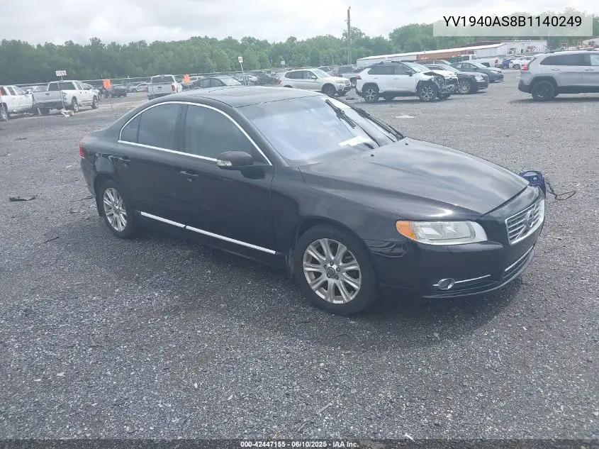 2011 Volvo S80 3.2 VIN: YV1940AS8B1140249 Lot: 42447155