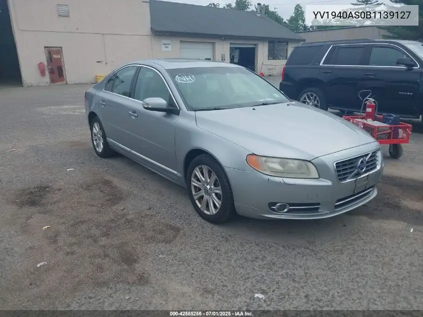 2011 Volvo S80 3.2 VIN: YV1940AS0B1139127 Lot: 42585256