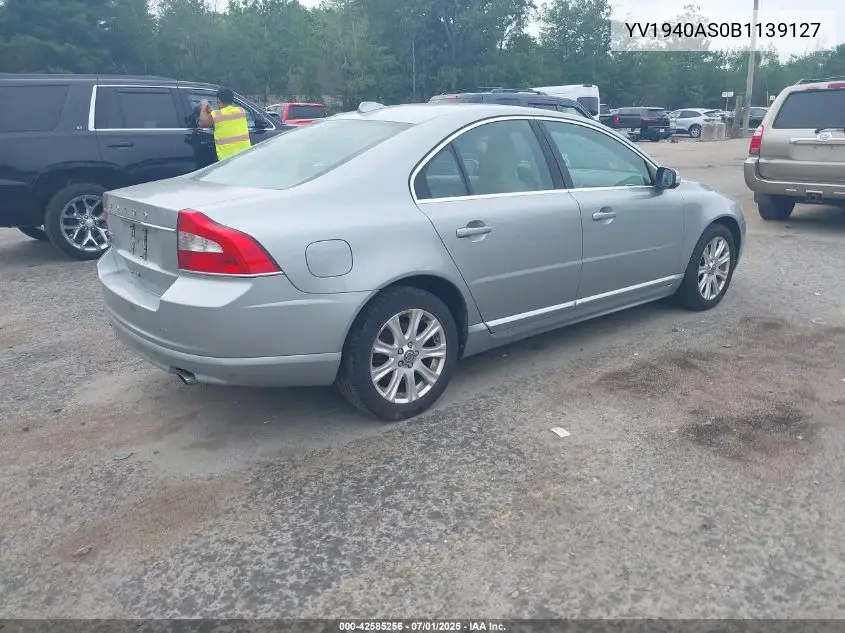 2011 Volvo S80 3.2 VIN: YV1940AS0B1139127 Lot: 42585256