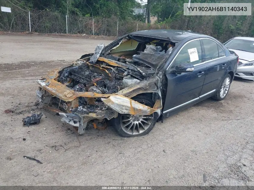 2011 Volvo S80 T6 VIN: YV1902AH6B1140343 Lot: 42698312