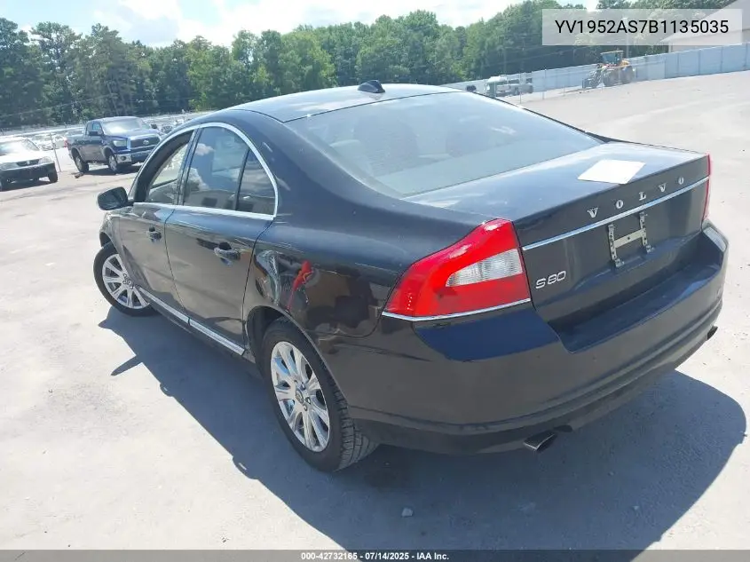 2011 Volvo S80 3.2 VIN: YV1952AS7B1135035 Lot: 42732165