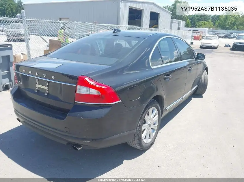 2011 Volvo S80 3.2 VIN: YV1952AS7B1135035 Lot: 42732165