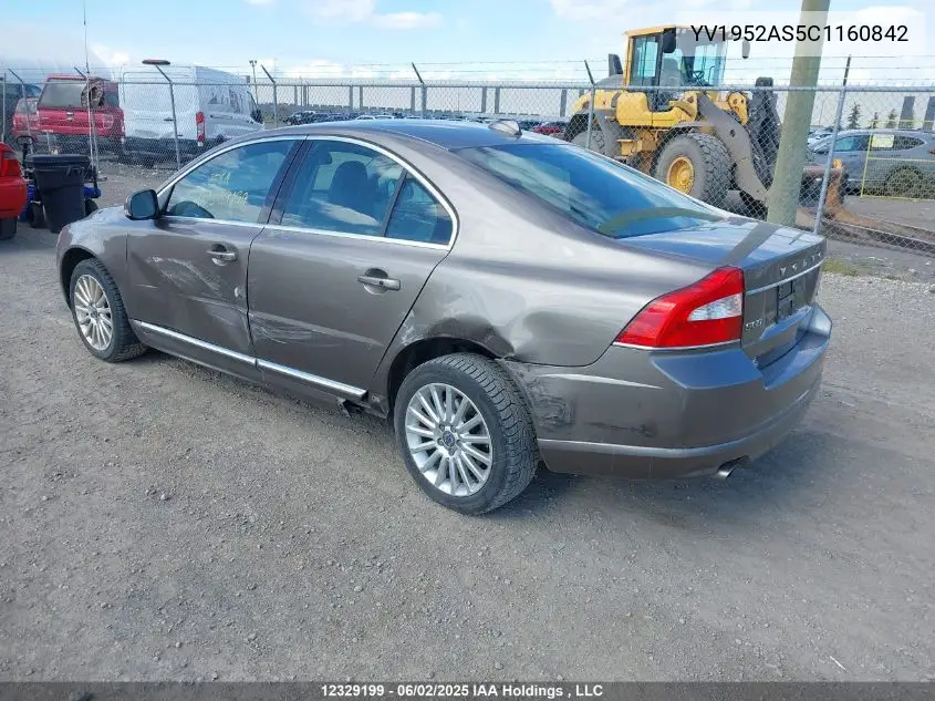 2012 Volvo S80 3.2 VIN: YV1952AS5C1160842 Lot: 12329199