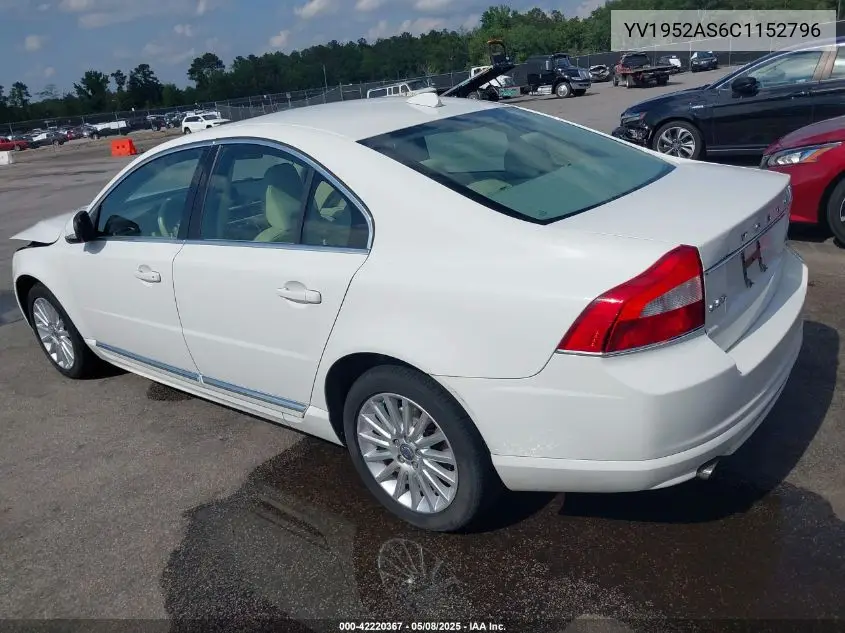 2012 Volvo S80 3.2/3.2 Platinum/3.2 Premier Plus VIN: YV1952AS6C1152796 Lot: 42220367