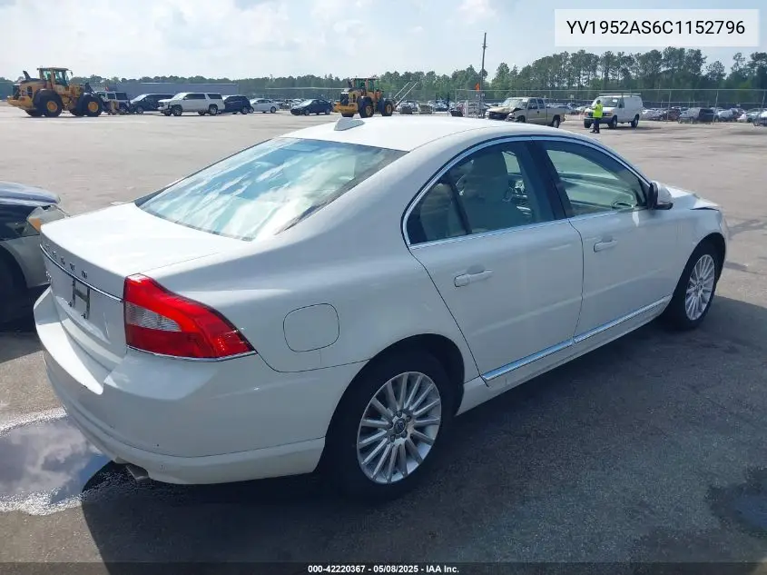 2012 Volvo S80 3.2/3.2 Platinum/3.2 Premier Plus VIN: YV1952AS6C1152796 Lot: 42220367