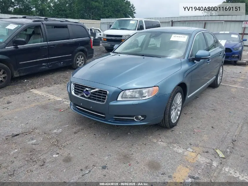 2013 Volvo S80 3.2/3.2 Platinum/3.2 Premier Plus VIN: YV1940AS0D1169151 Lot: 42436128
