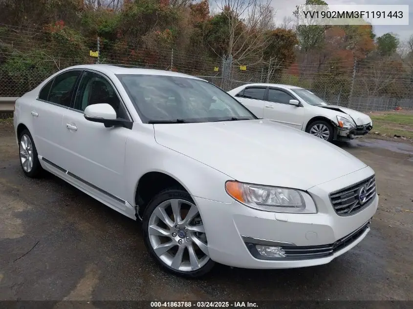 2015 Volvo S80 T6 Platinum VIN: YV1902MM3F1191443 Lot: 41863788