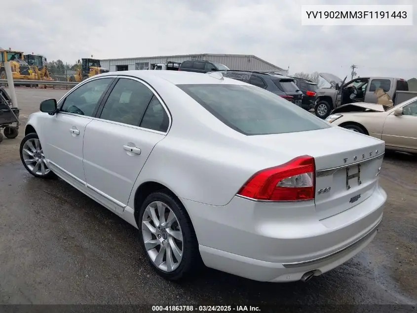 2015 Volvo S80 T6 Platinum VIN: YV1902MM3F1191443 Lot: 41863788