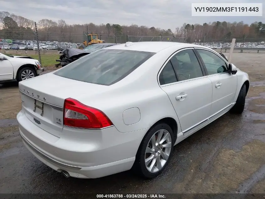 2015 Volvo S80 T6 Platinum VIN: YV1902MM3F1191443 Lot: 41863788