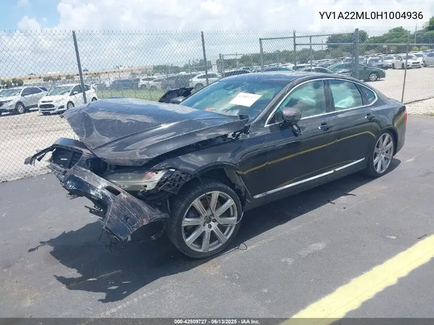 2017 Volvo S90 T6 Inscription VIN: YV1A22ML0H1004936 Lot: 42509727