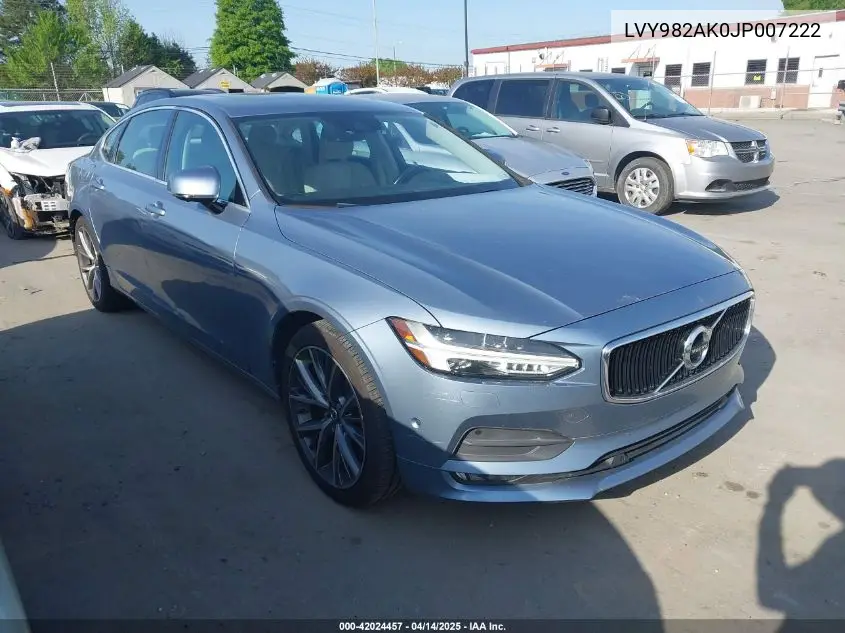 2018 Volvo S90 T5 Momentum VIN: LVY982AK0JP007222 Lot: 42024457