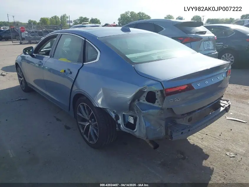 2018 Volvo S90 T5 Momentum VIN: LVY982AK0JP007222 Lot: 42024457