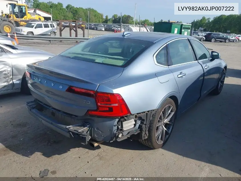 2018 Volvo S90 T5 Momentum VIN: LVY982AK0JP007222 Lot: 42024457