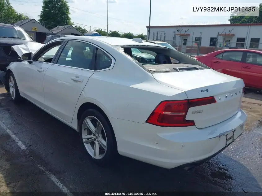 2018 Volvo S90 T5 Momentum VIN: LVY982MK6JP016485 Lot: 42144475