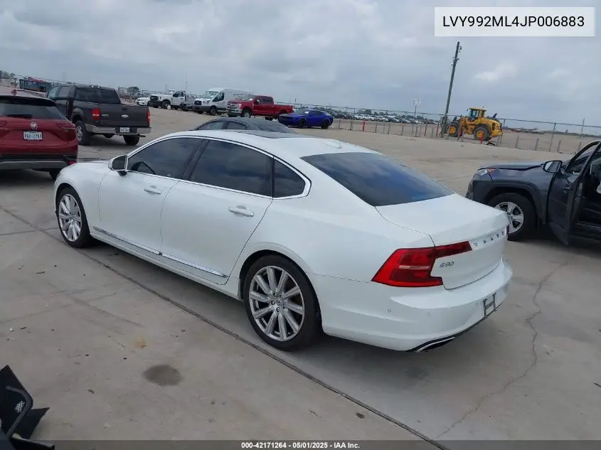 2018 Volvo S90 T6 Inscription VIN: LVY992ML4JP006883 Lot: 42171264