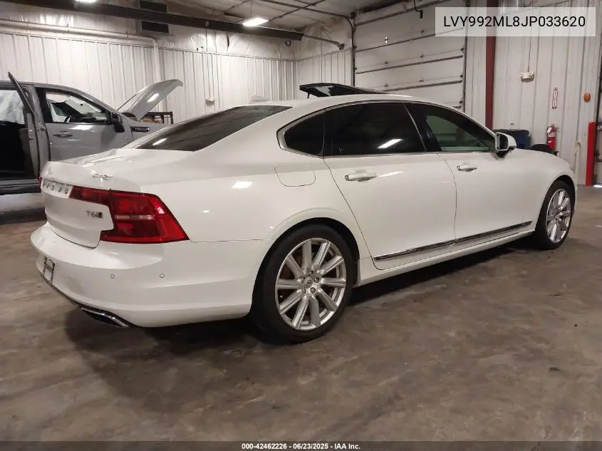 2018 Volvo S90 T6 Inscription VIN: LVY992ML8JP033620 Lot: 42462226