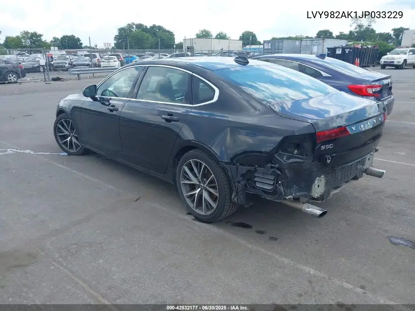 2018 Volvo S90 T5 Momentum VIN: LVY982AK1JP033229 Lot: 42532177